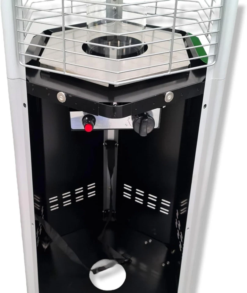 STUFA AEREA PIRAMIDE ESAGONALE FUNGO A GAS 13 KW 25MQ TERMOPATIO COLORE NERO - Immagine 4 di 4