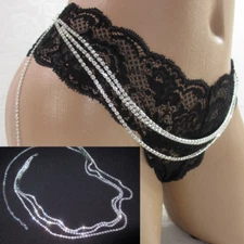 Rhinestone Belly Body Chain Crystal Silver 3 Layer Waist Hip Belt Beach Bikini