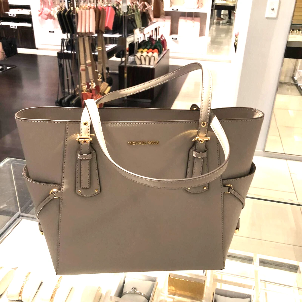 Michael Kors Michael Logo Voyager East West Large Tote in Natural