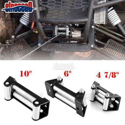 Heavy Duty 4Way Winch Roller Fairlead Cable Lead Guide 4 7/8'' 6'' 10'' For JEEP
