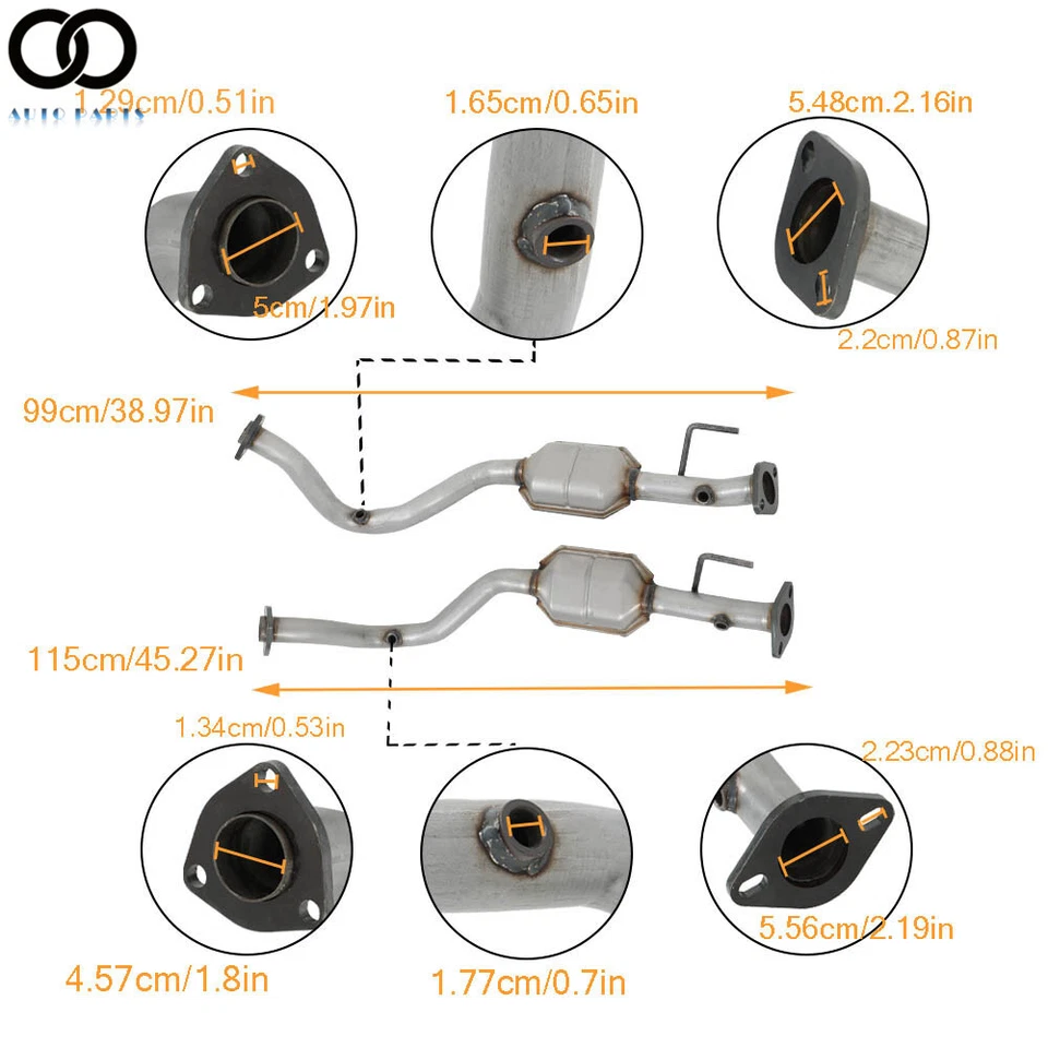 For 1998-2002 Isuzu Rodeo & 1998-1999 Amigo 3.2L LH+ RH Catalytic Converter Set - Изображение 2 из 4