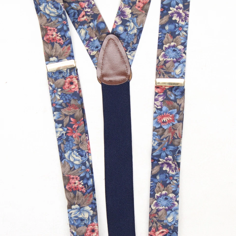 CAS Германии мужские скобы подвески синий коричневый розовый цветочный принт хлопок кожи  - Изображение 4 из 4