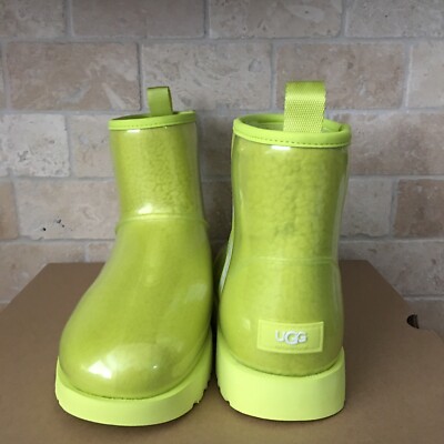 UGG CLASSIC CLEAR MINI SULFUR SHEEPSKIN WATERPROOF ANKLE BOOT SIZE