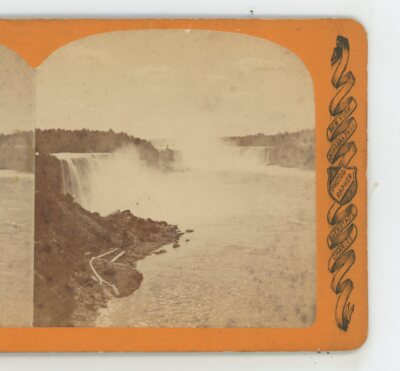 View of Niagara Falls from New Suspension Bridge C. Bierstadt Stereoview