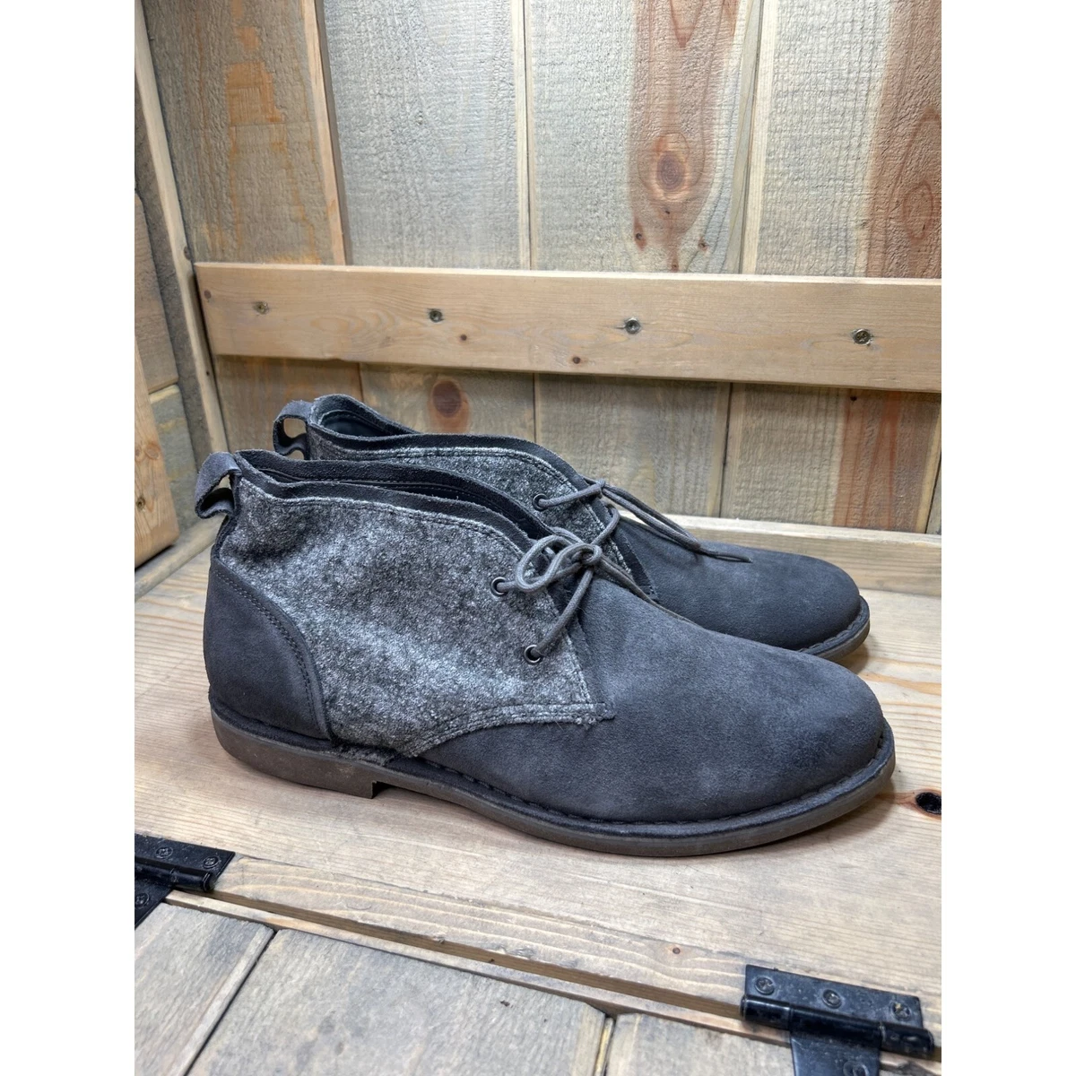 Andrew Marc Black Leather and Gray Canvas Men\'s Boots Marc New York Leather Upper Boots for Men for Sale | Shop  main image 2