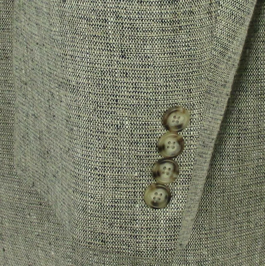 52 L Jos A Ufer Beige Reine Seide Tweed 2 Knöpfe Herren Jacke Sport Blazer Mint - Bild 4 von 4