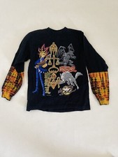 Vintage 1996 Yugioh Long Sleeve T Shirt Tie Dye Youth M " It's Time to Duel"