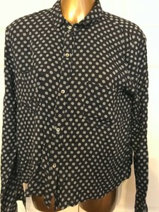 navy blue polka dot blouse