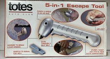 TOTES Auto Escape 5in1 Rescue Tool Life Saving Glass Hammer Window Breaker PLUS