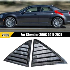 Carbon Fiber Rear Side Window Louver Cover For Chrysler 300C 2011-2021 Sedan