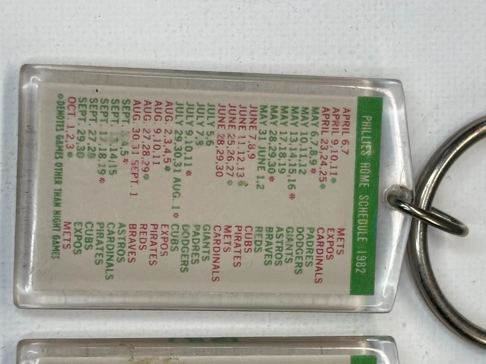 Phillie Phanatic Keychain Lot 4 SGA 1981 Home Schedule for 1982 Baseball Season - Image 3 of 4