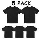 5 pack Plain T-shirt Unisex Premium Cotton Crew Neck Round t-shirt Gifts Top
