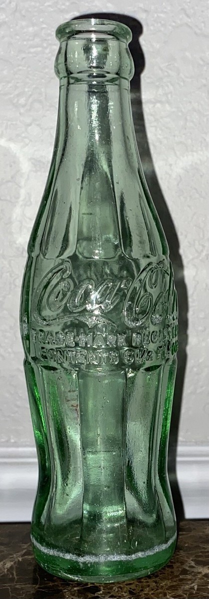 Vintage COCA COLA Bottle 6 oz Green Glass 1920s City - Columbus
