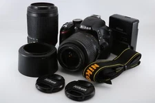 [Near Mint] Nikon D3200 24.2MP CMOS DSLR Camera w/ 18-55mm VR & 55-200mm DX