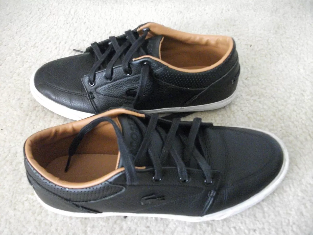 Lacoste Men s Bayliss Black White Sneakers Shoe Size 7.5 EUC