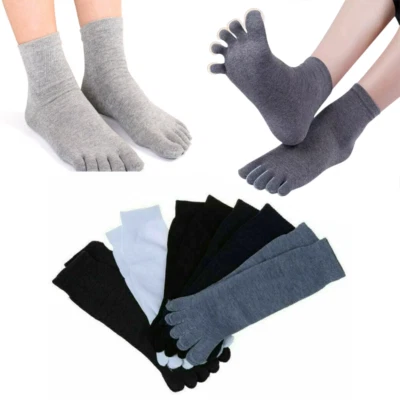 5 Pair Men's Cotton Five Finger Toe Socks Autumn Winter Casual Soft Breathable