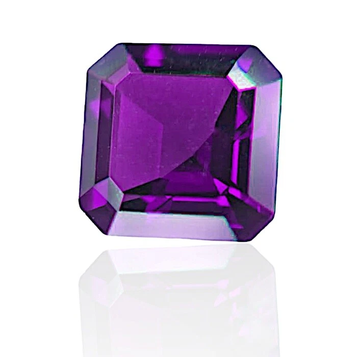 Piedra preciosa de amatista con forma de corte octágono hecha a mano para hacer joyas Foto 2 de 2