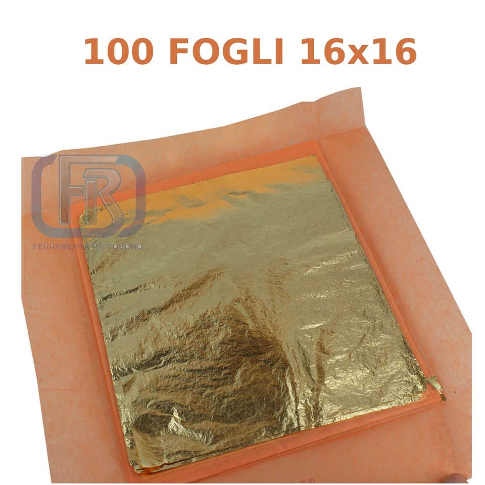 ORO IMITAZIONE IN FOGLIA LIBERA-SEMIORO-ORONE-PER RESTAURO - 100 FOGLI CM. 16x16