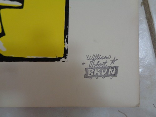 William Robert Brun Original Sketch Art Drawing Woodblock Listed Artist - Picture 2 of 3