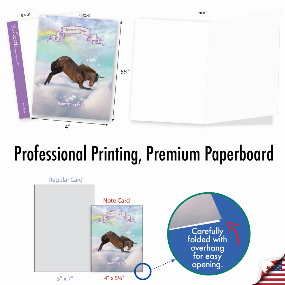 Пустые карточки упаковка 20 шт. (10 дизайнов, по 2 шт.) — радужный единорог для йоги - Изображение 2 из 4