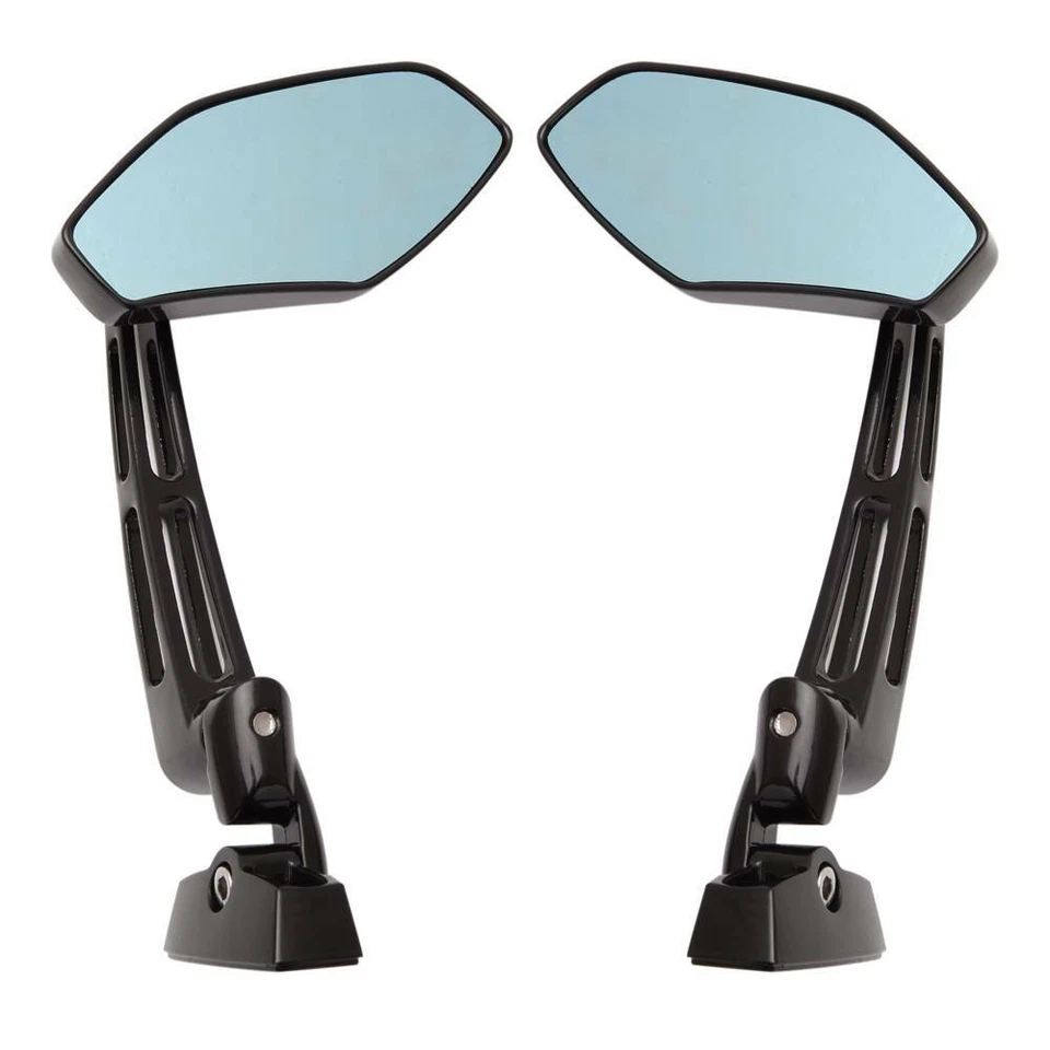 Espejos retrovisores de aluminio negro para moto Kawasaki Ninja 250 500 ZX6 7 9 10 Foto 2 de 4