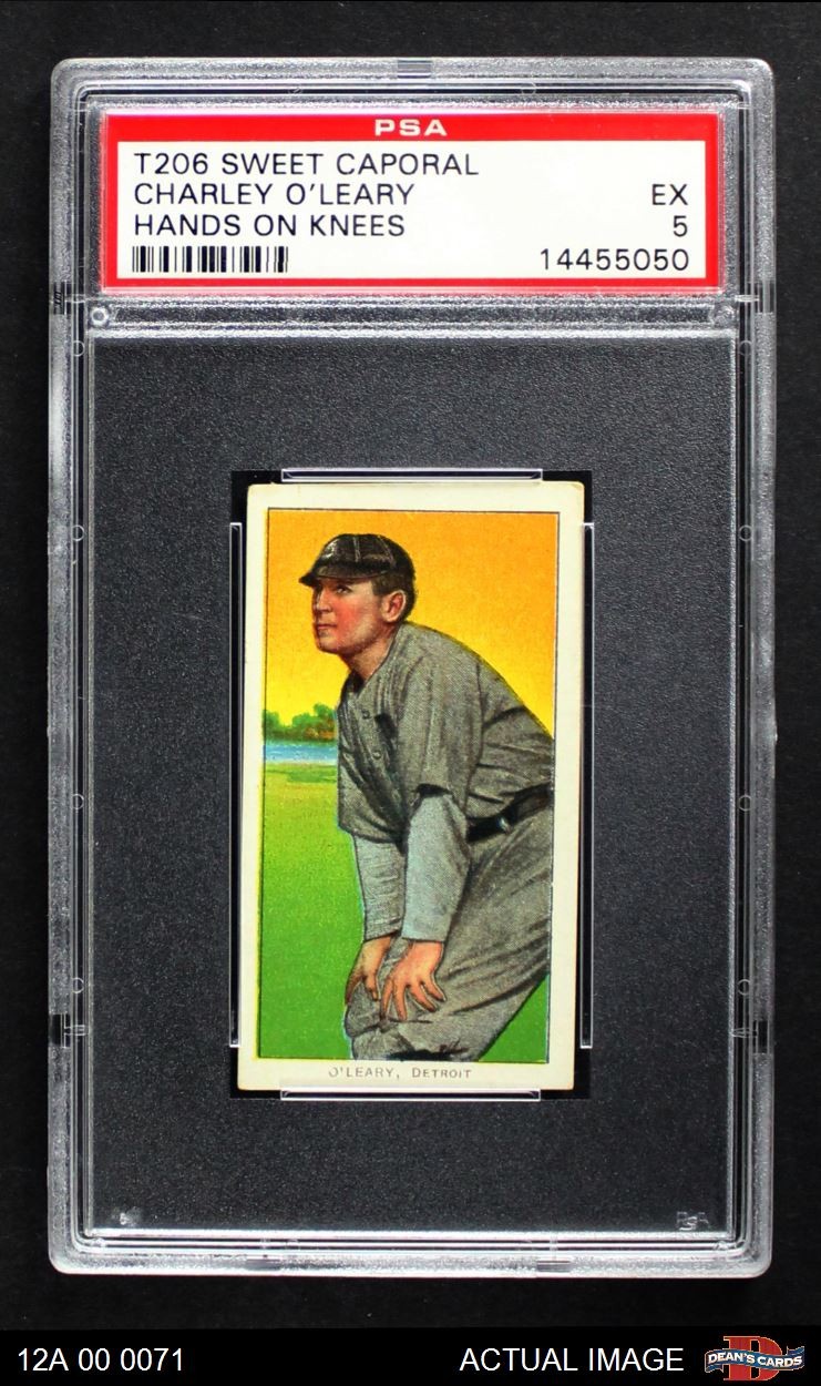 1909 T206 Charley O'Leary Hands on Knees Tigers VARIATION PSA 5 - EX
