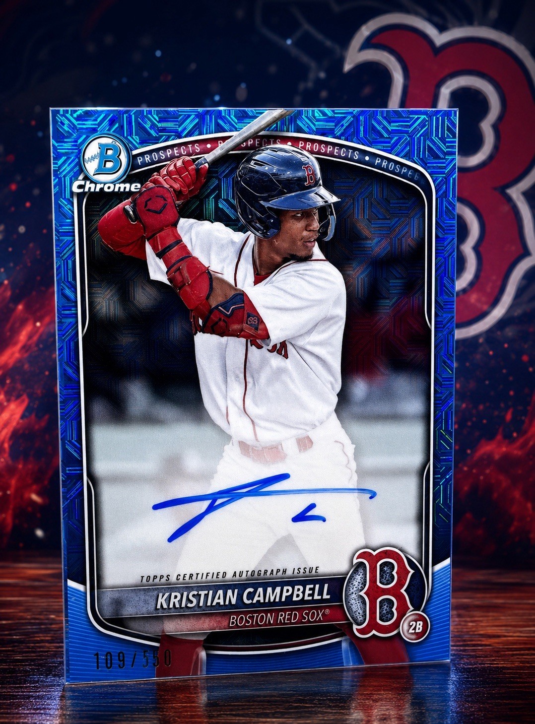2025 Bowman - Chrome Prospect Mega Box Autographs Kristian Campbell #BMA-KC Blue