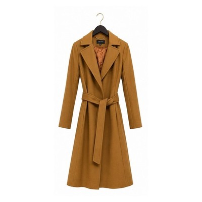 Karen Millen Camel Wool Blend Belted Coat US 6 UK 10 NWOT