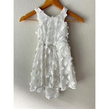 Kensie Girl White 3D Floral Applique High Low Party Dress Kids Size 4