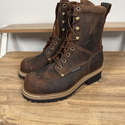Women s Caroline 8  Waterproof Composite Toe Logger Brown 6.5 New