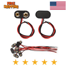 10 Pack 9 Volt 9V Battery Connector Snap Clip Lead Holder T Type Clip Wire