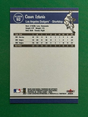 2004 Fleer Tradition Baseball Base #1 - 250 PICK YOUR CARD COMPLETE YOUR SET - Picture 182 of 498