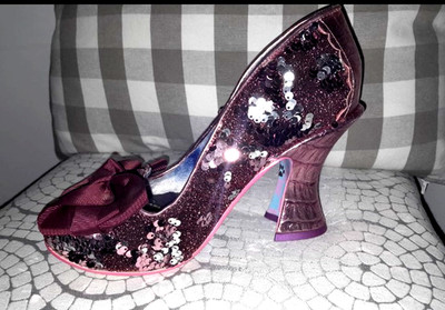Irregular Choice Purple Sequin Bow heels 40