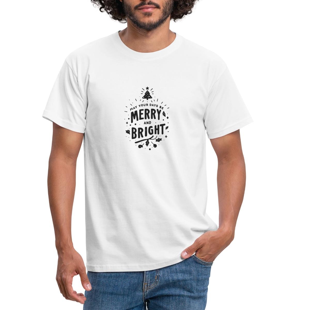 ALTRA Maglietta Ugly Christmas Merry and Bright Albero di Natale Uomo