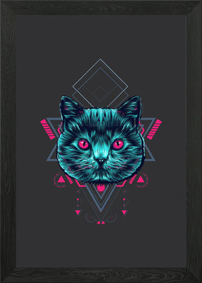 Intergalaktische Katze gerahmtes Wandbild Poster Leinwanddruck Bild
