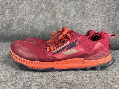 Altra Lone Peak Trail Running Shoes Womens Size 10.5 Red Zero Drop MaxTrac Grip