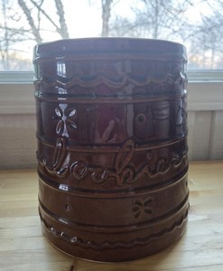 Vtg Marcrest Daisy Dot Replacement Stoneware Cookie Jar Base