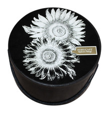 Vintage Kaufmanns Pittsburgh Hat Box Black  White Sun Flower Storage Decor