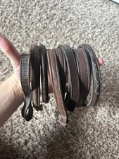 LOT OF 6 Brown Leather English & Western All Sized Horse Browband Replacements