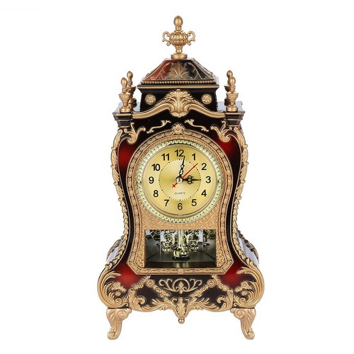 Desk Clock 12 Music Timekeeping Antique Desk Clock (battery Not Included) (brown - Picture 8 of 22