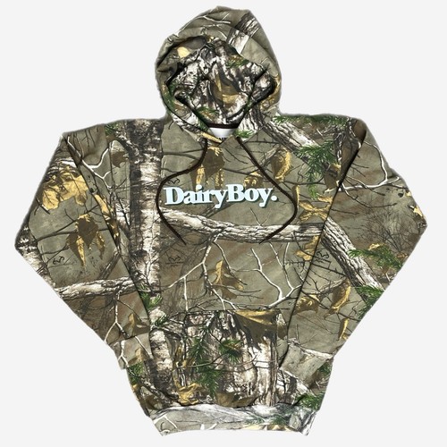 DAIRY BOY by Paige Lorenze Camo Hoodie Sweatshirt puderblau Logo Fleece Gr. S