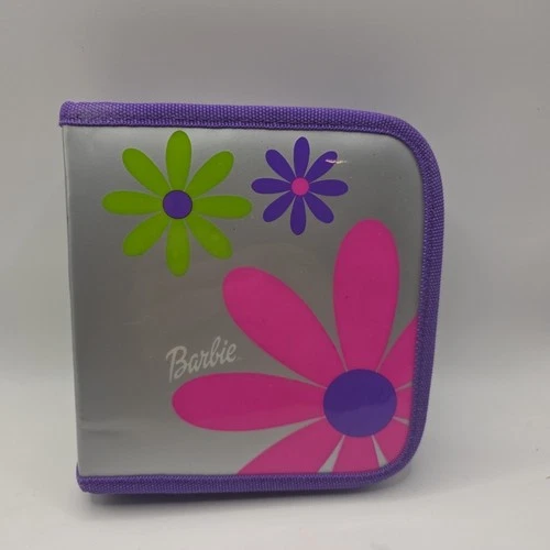 Barbie 1999 Vintage CD/DVD Carrying Case Flowers Design with Zip