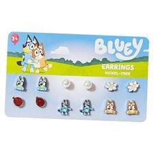 Bluey Hypoallergenic Earrings for Girls Ages 4 - Safe Stud  Fishhook Styles