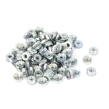 4#-40 Female Thread Zinc Plated Kep Hex  Nut 100pcs
