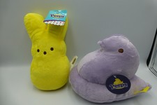 9" Peeps Bunny Chick Plush Stuffed Animal Set Yellow Purple Just Born NEW G2