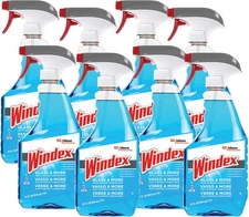 Windex Glass More Cleans with a Streak-Free Shine, 32 Fl Oz (Pack of 8)