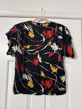Vintage Christian Dior Separates Silk Blouse Size 8 Paris New York Floral