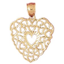 Heart Charm Pendant 14k Gold