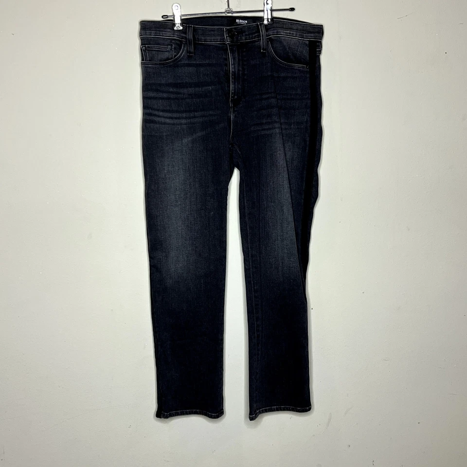 Pantalones de mezclilla gris a rayas de terciopelo recto Nico talla 30 Hudson Jeans para mujer Foto 2 de 4