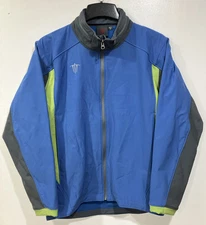 Wild Things Tactical Softshell Fleece Lined Blue Lime Mens Medium Full Zip wHood